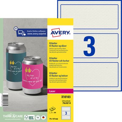 Etikett till burkar 33 cl, cremevit 300 st