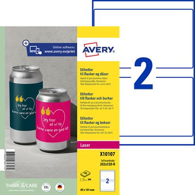 Etikett till burkar 50 cl, vit 200 st