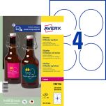 Flasketikett oval avtagbar, vit 400 st