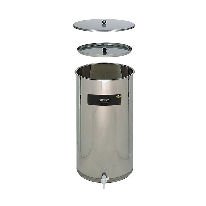 rostfritt fat med flytande lock, 65 liter