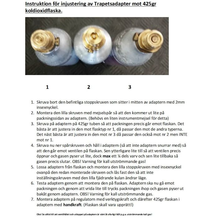 trapetsadapter (typ 2.3)