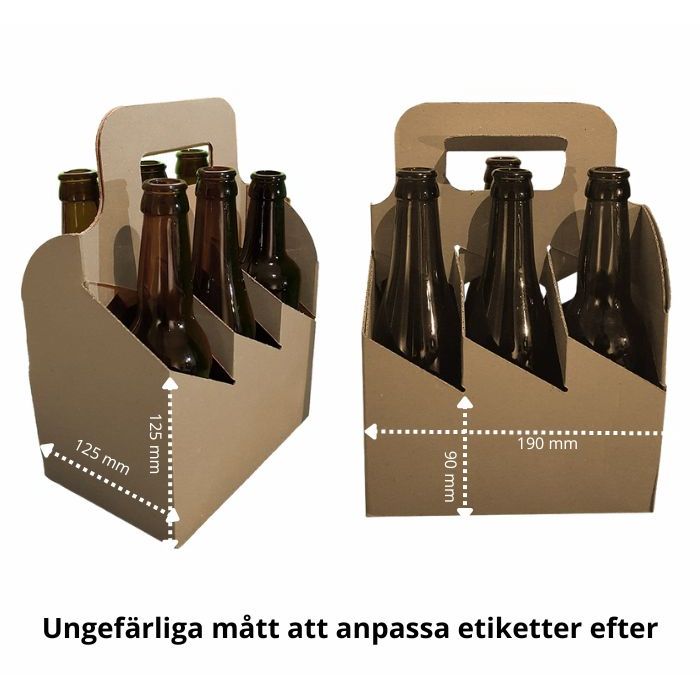 sexpack för flaskor brun